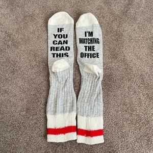 "If You Can Read This - I'm Watching The Office" Funny Cabin Socks